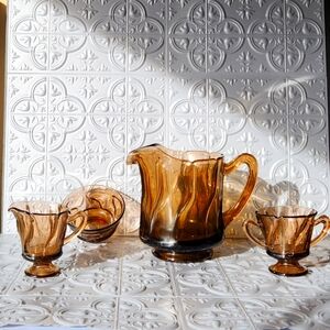 Vintage Imperial Amber Class Drink Serving Set